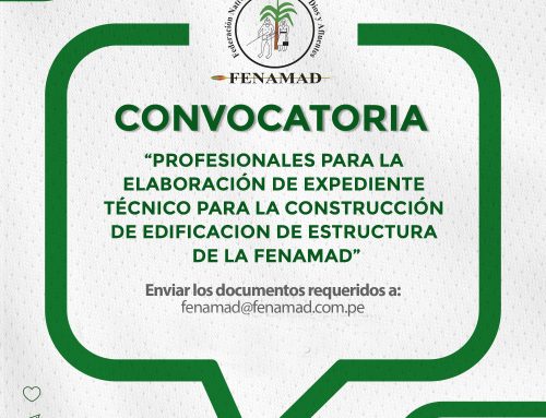 AMPLIACIÓN DE CONVOCATORIA – “ELABORACIÓN DE EXPEDIENTE TÉCNICO PARA LA CONSTRUCCIÓN DE EDIFICACIÓN DE ESTRUCTURA DE FENAMAD”